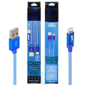 USB кабель King Fire FY-020 Apple Lightning 1m синій