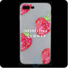 Чехол силиконовый Summer Apple iPhone 7 Plus, 8 Plus Strawberry