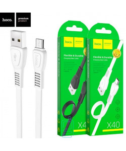 USB кабель Hoco X40 ″Noah” micro USB 1m белый