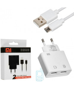 Сетевое зарядное устройство Xiaomi DK-M2 2USB 2.0A micro-USB white
