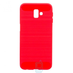 Чехол силиконовый Polished Carbon Samsung J6 Plus 2018 J610 красный