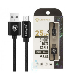USB Кабель Lenyes LC825 micro USB 0.25m чорний