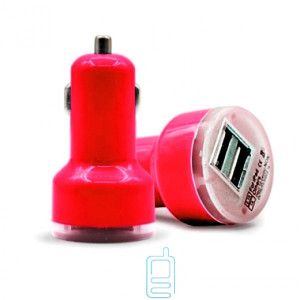 Автомобільний зарядний пристрій Short 2USB 2.1A red