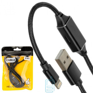 USB Кабель перехідник XG W661 Lightning + audio-Lightning тех.пакет чорний