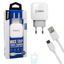 Мережевий зарядний пристрій inkax CD-28 2USB 2.1A micro-USB white
