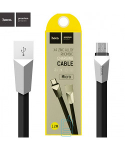 USB кабель Hoco X4 "Zinc Alloy Rhombic" micro USB 1.2m чорний