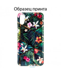 Чехол Mix Flowers Apple iPhone X, iPhone XS dark green
