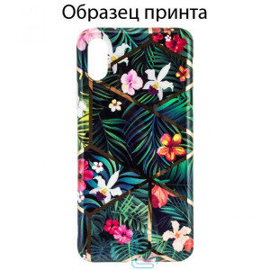 Чехол Mix Flowers Apple iPhone 7 Plus, 8 Plus dark green