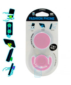 Тримач для телефону Popsocket "Однотонний" з підставкою рожевий