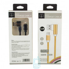 USB кабель Quick Charge 2.1A Elastic Apple Lightning 1L-образний 1m чорний