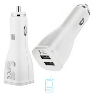 Автомобільний зарядний пристрій Samsung Fast charger 2USB 2.1A high copy тех.пакет white