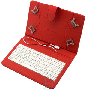 Чохол-клавіатура 7 дюймів Micro USB куточки-магніт червоний