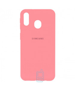 Чехол Silicone Case Full Samsung M20 2019 M205 розовый