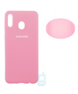 Чехол Silicone Cover Full Samsung M20 2019 M205 розовый