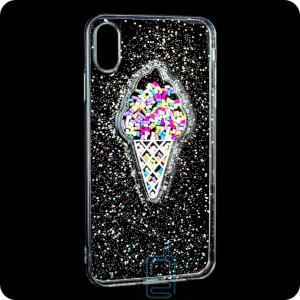 Чохол силіконовий Ice cream Apple iPhone X, XS прозорий