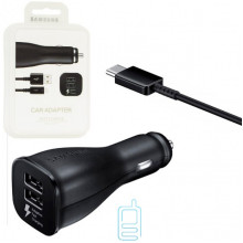 Автомобильное зарядное устройство Samsung S8 Fast charger 2USB 5V-2A 9V-1.67A Type-C пластик black