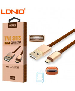 USB кабель LDNIO LS25 micro USB 1.2m коричневий