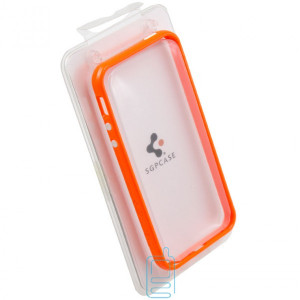 Чехол-бампер Apple iPhone 4 пластик оранжевый
