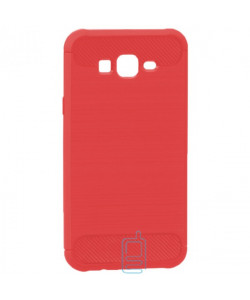 Чехол силиконовый Polished Carbon Samsung J7 2015 J700, J7 Neo J701 красный