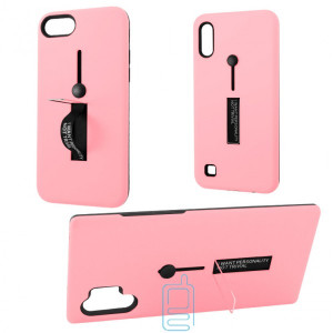 Чехол противоударный Metal Kickstand Soft Touch с держателем Samsung Note 10 N970 розовый