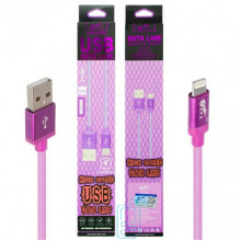 USB кабель King Fire FY-020 Apple Lightning 1m фиолетовый