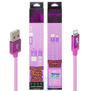 USB кабель King Fire FY-020 Apple Lightning 1m фіолетовий
