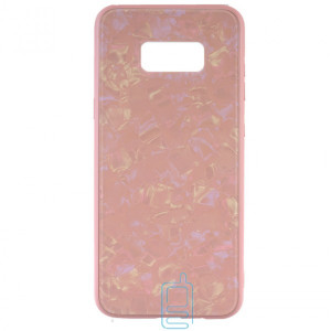 Чехол накладка Glass Case Мрамор Samsung S8 Plus G955 розовый
