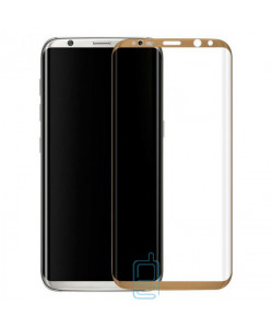 Захисне скло 3D Samsung S8 G950 gold тех.пакет