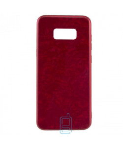 Чехол накладка Glass Case Мрамор Samsung S8 Plus G955 красный