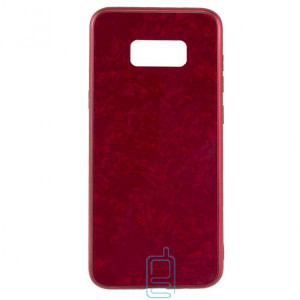 Чехол накладка Glass Case Мрамор Samsung S8 Plus G955 красный