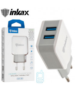 Мережевий зарядний пристрій inkax CD-35 2USB 2.1A white