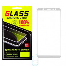 Защитное стекло Full Screen Samsung J8 2018 J810 white Glass