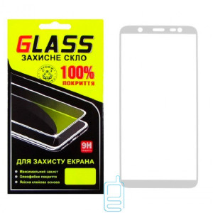 Захисне скло Full Screen Samsung J8 2018 J810 white Glass