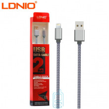 USB кабель LDNIO LS17 lightning 2m сріблястий