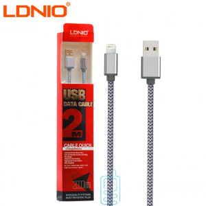 USB кабель LDNIO LS17 lightning 2m сріблястий