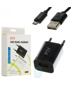 Сетевое зарядное устройство Fly 1USB 1.5A micro-USB black
