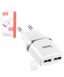 Мережевий зарядний пристрій USB HOCO C12 2USB 2.4A white