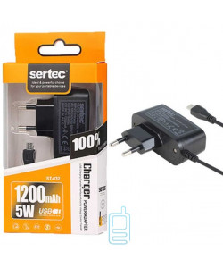Мережевий зарядний пристрій Sertec ST-032 1.2A micro-USB black