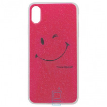 Чехол силиконовый Glue Case Smile shine iPhone X, XS розовый
