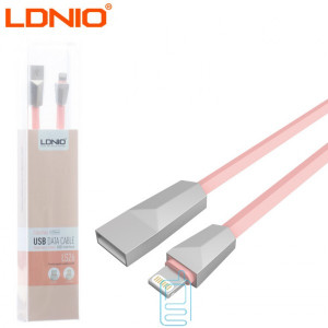 USB кабель LDNIO LS26 lightning 1m рожевий