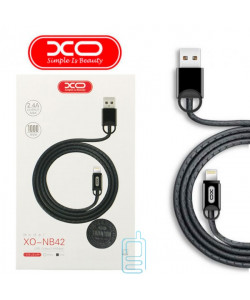 USB кабель XO NB42 Apple Lightning 1m сірий