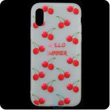 Чехол силиконовый Summer Apple iPhone X, XS Small Cherry