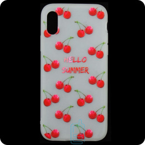 Чехол силиконовый Summer Apple iPhone X, XS Small Cherry