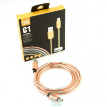 USB кабель C1 Fast 2.4A Type-C 1m розовый