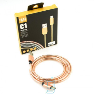 USB кабель C1 Fast 2.4A Type-C 1m рожевий