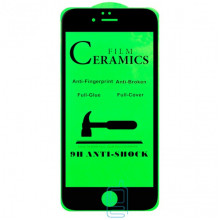 Защитное стекло Ceramics Anti-shock Apple iPhone 6 black тех.пакет