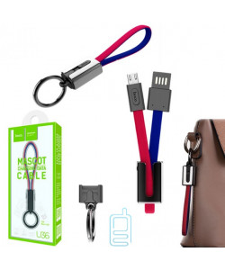 USB кабель Hoco U36 ″Mascot″ micro USB 0.2m красно-синий