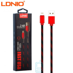 USB кабель LDNIO LS23 lightning 1m червоний