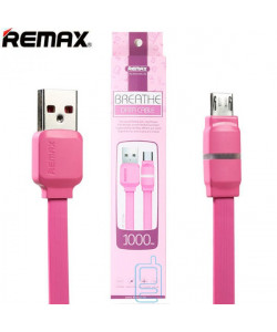 USB кабель Remax Breathe RC-029m micro USB 1m рожевий