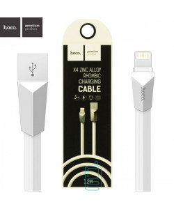 USB кабель Hoco X4 "Zinc Alloy Rhombic" Apple Lightning 1.2m білий